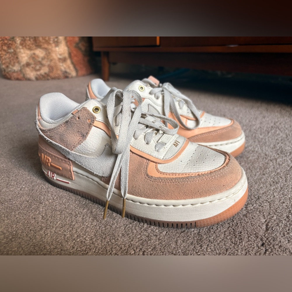 Nike Air Force 1 Low in White and Peach